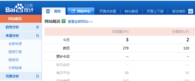 百度统计工具示例图