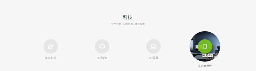科技企业响应式网站模板-图标栏区