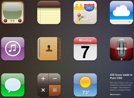 CSS 实现的 iOS icons
