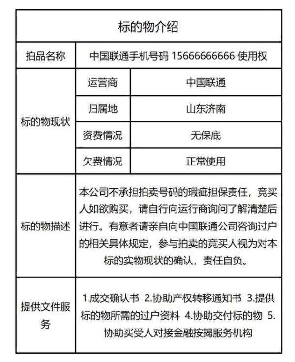 中国6最多、最顺利号码！15666666666靓号拍卖 来自济南、起拍1366万元